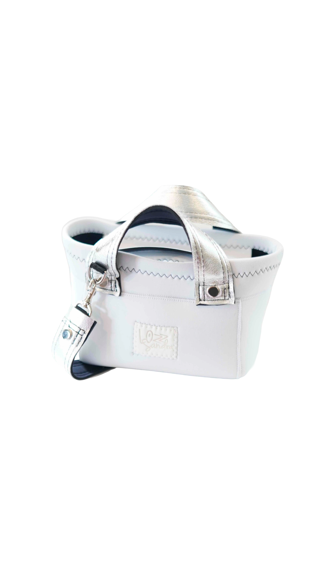 Pre-Order｜Leather Mix Mini Tote Bag – White