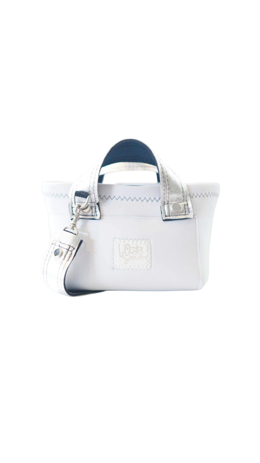 Pre-Order｜Leather Mix Mini Tote Bag – White
