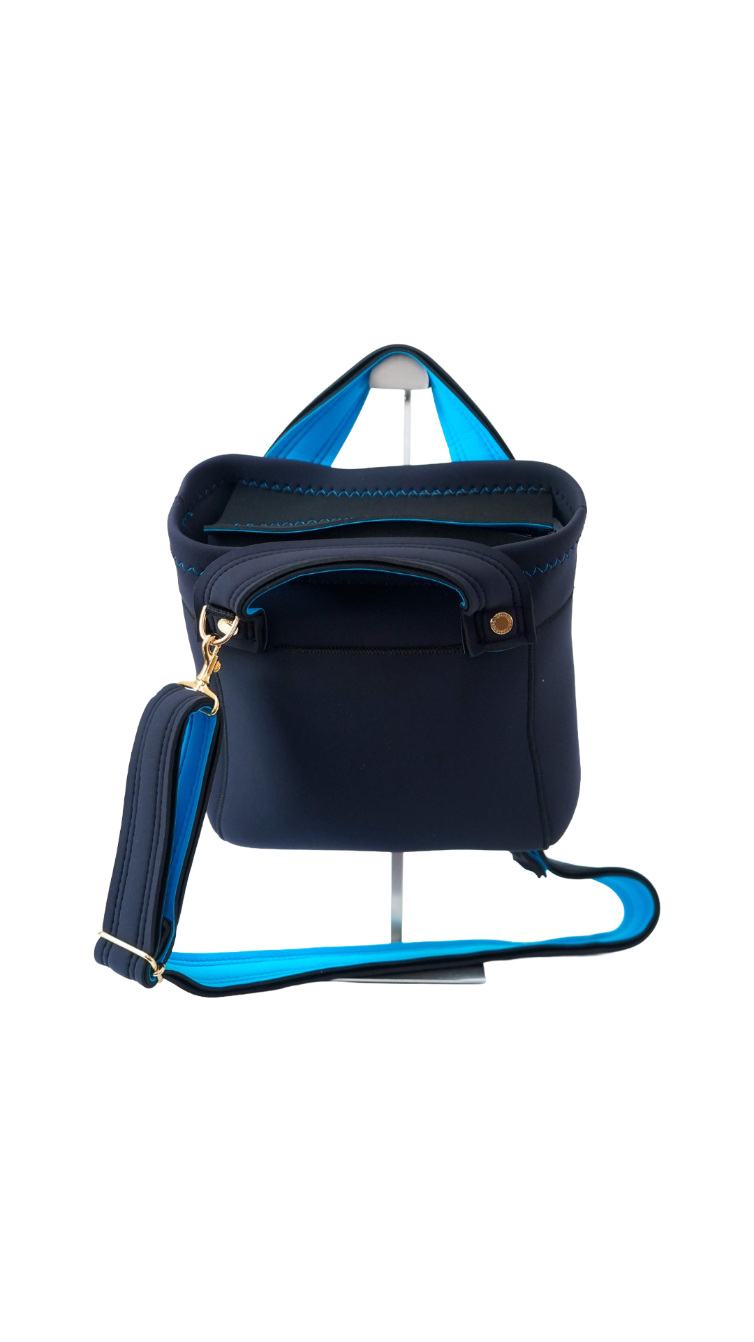 Pre-Order｜Tall Tote Bag – Black / Aqua Blue