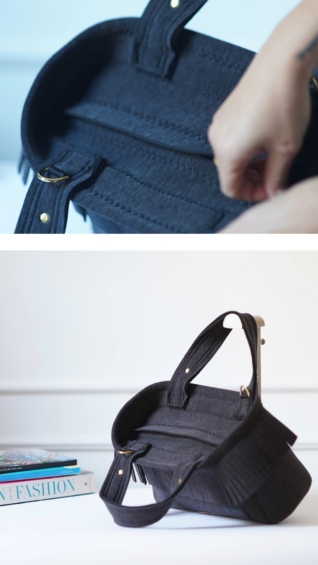 Pre-Order｜Fringe Tote Bag – Ash Black