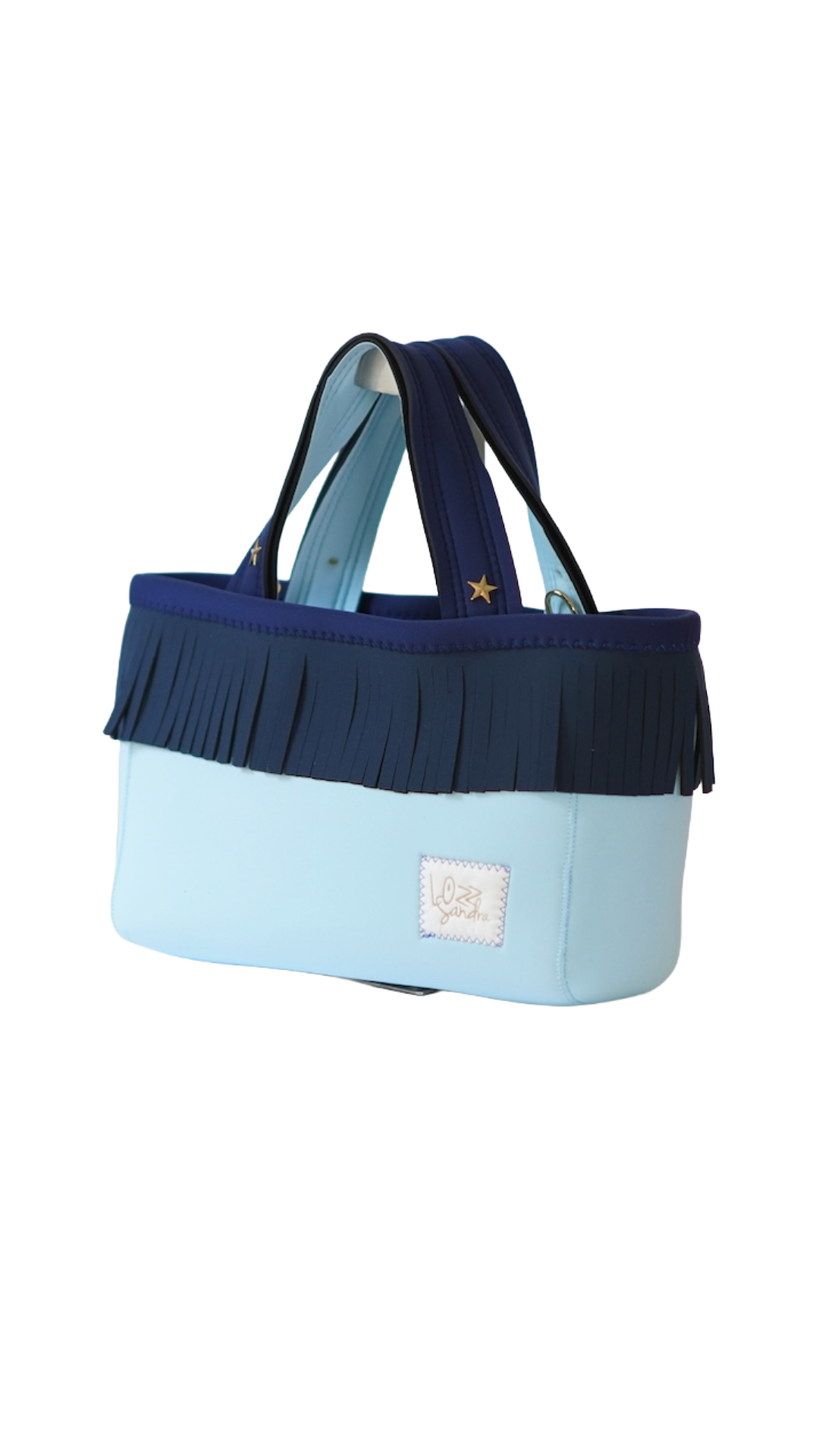 Pre-Order｜Fringe Tote Bag – Deep & Light Blue / Star Gold