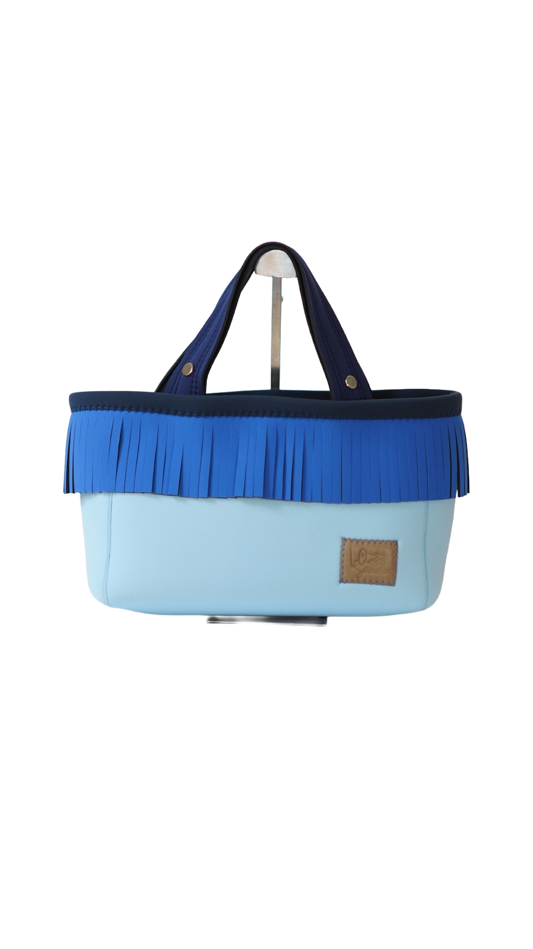 Pre-Order｜Fringe Tote Bag – Royal & Ice Blue / Silver Studs