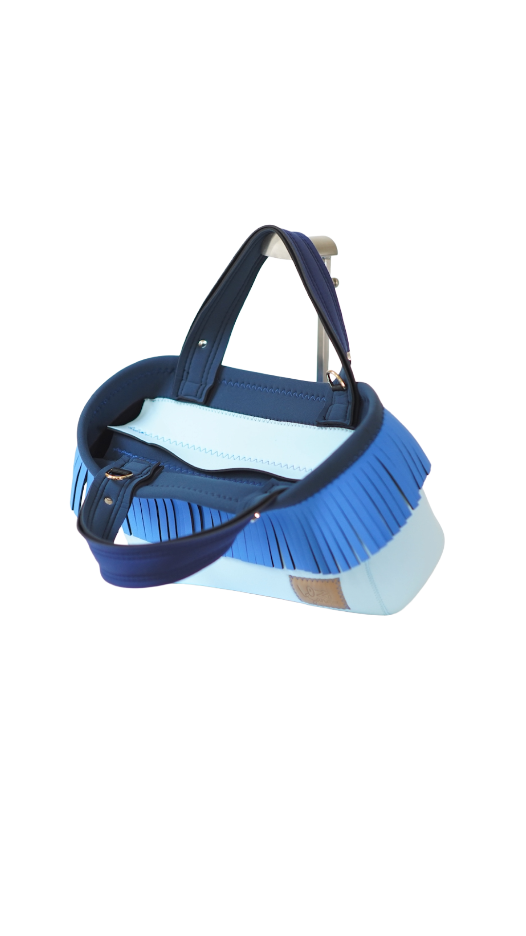 Pre-Order｜Fringe Tote Bag – Royal & Ice Blue / Silver Studs