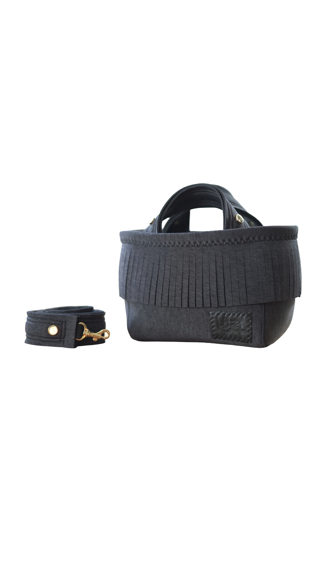 Pre-Order｜Mini Fringe Totebag – Ash Black
