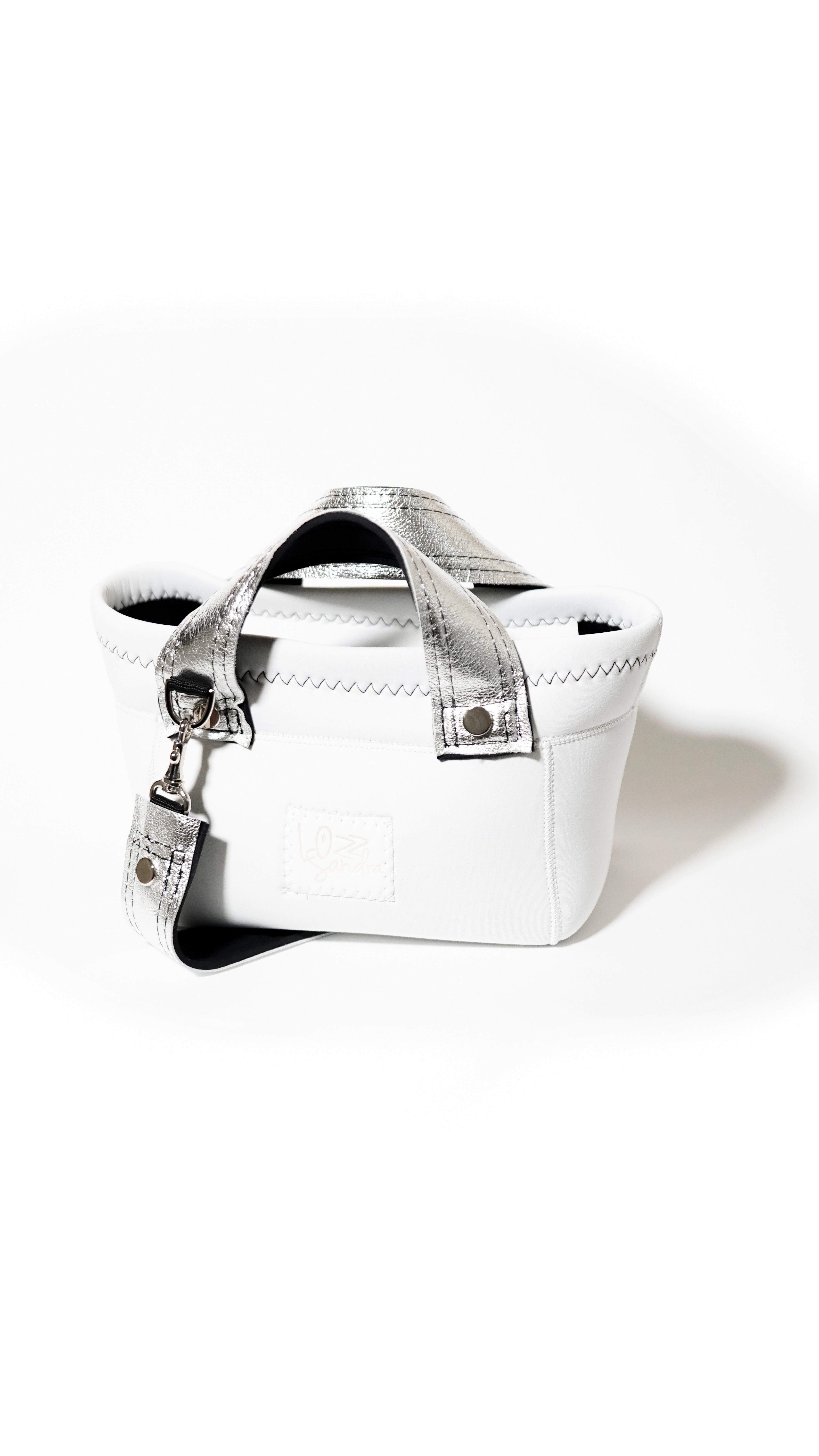 Silver Leather mix Minitotebag