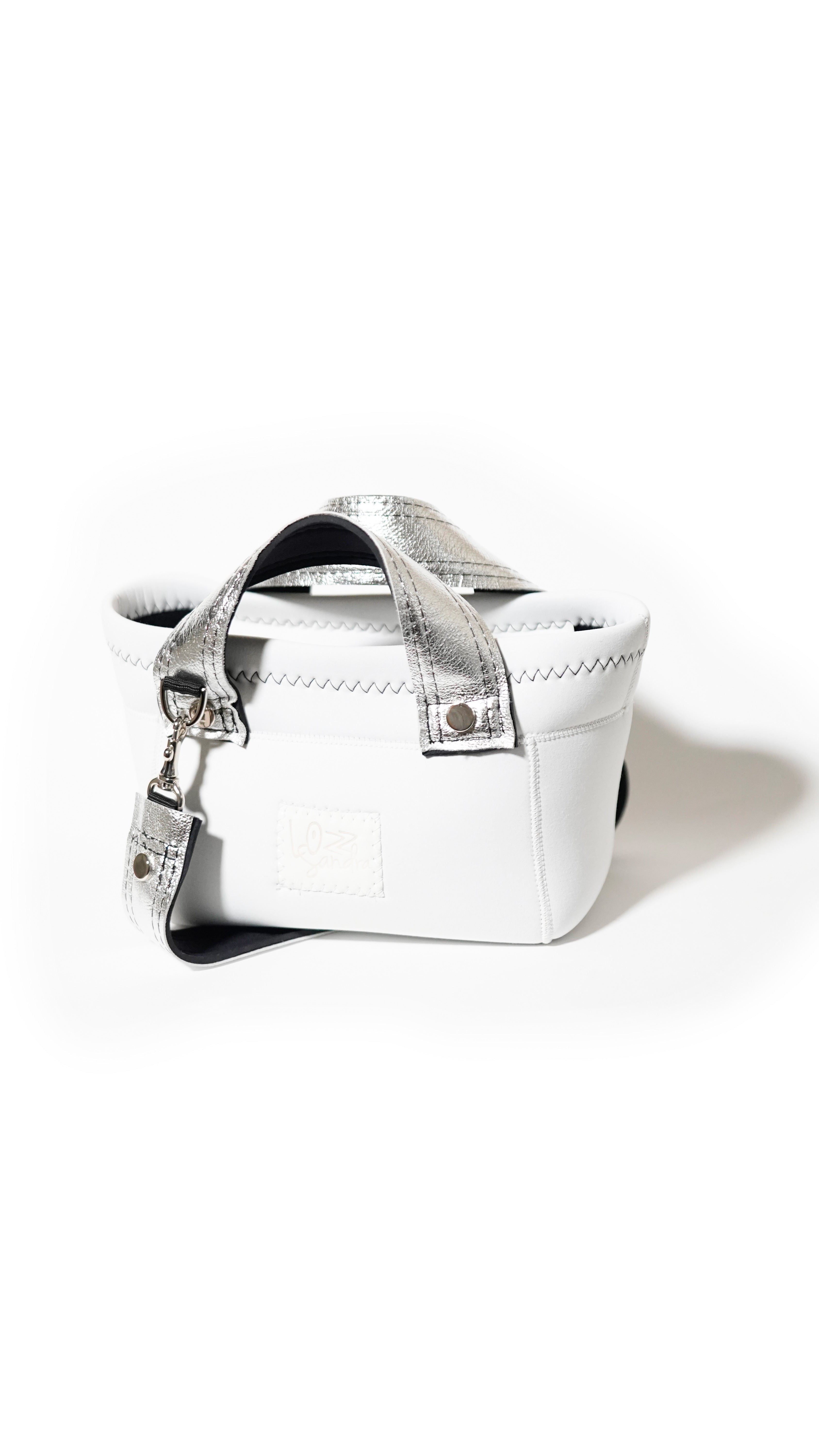 Silver Leather mix Minitotebag