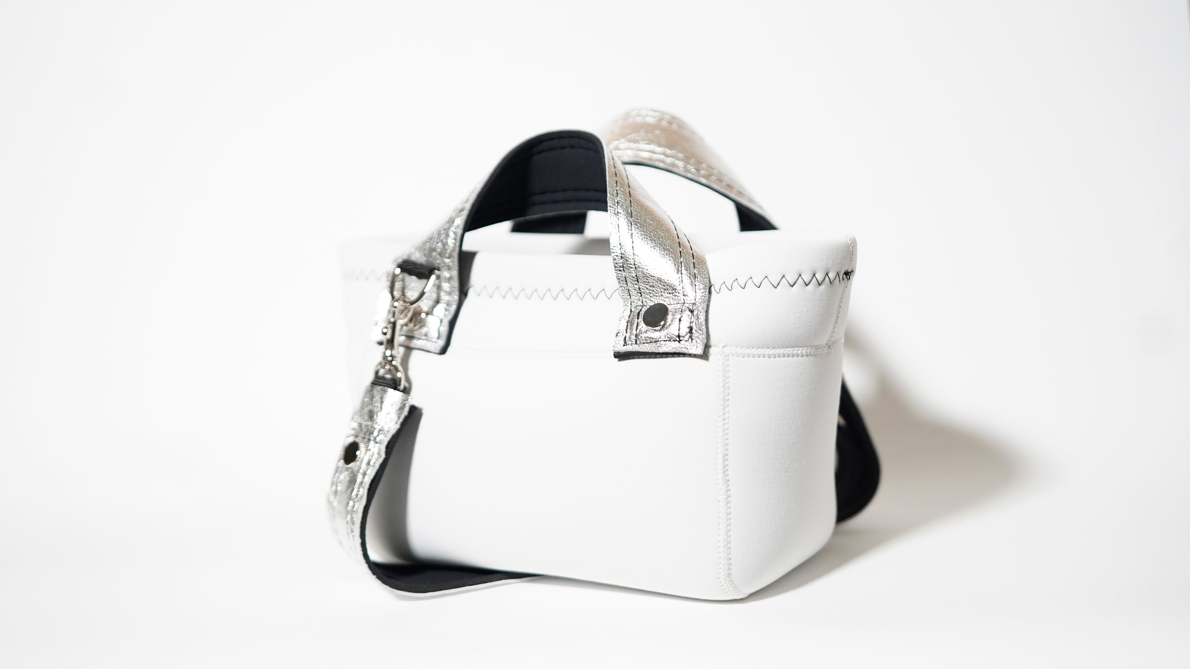 Silver Leather mix Minitotebag
