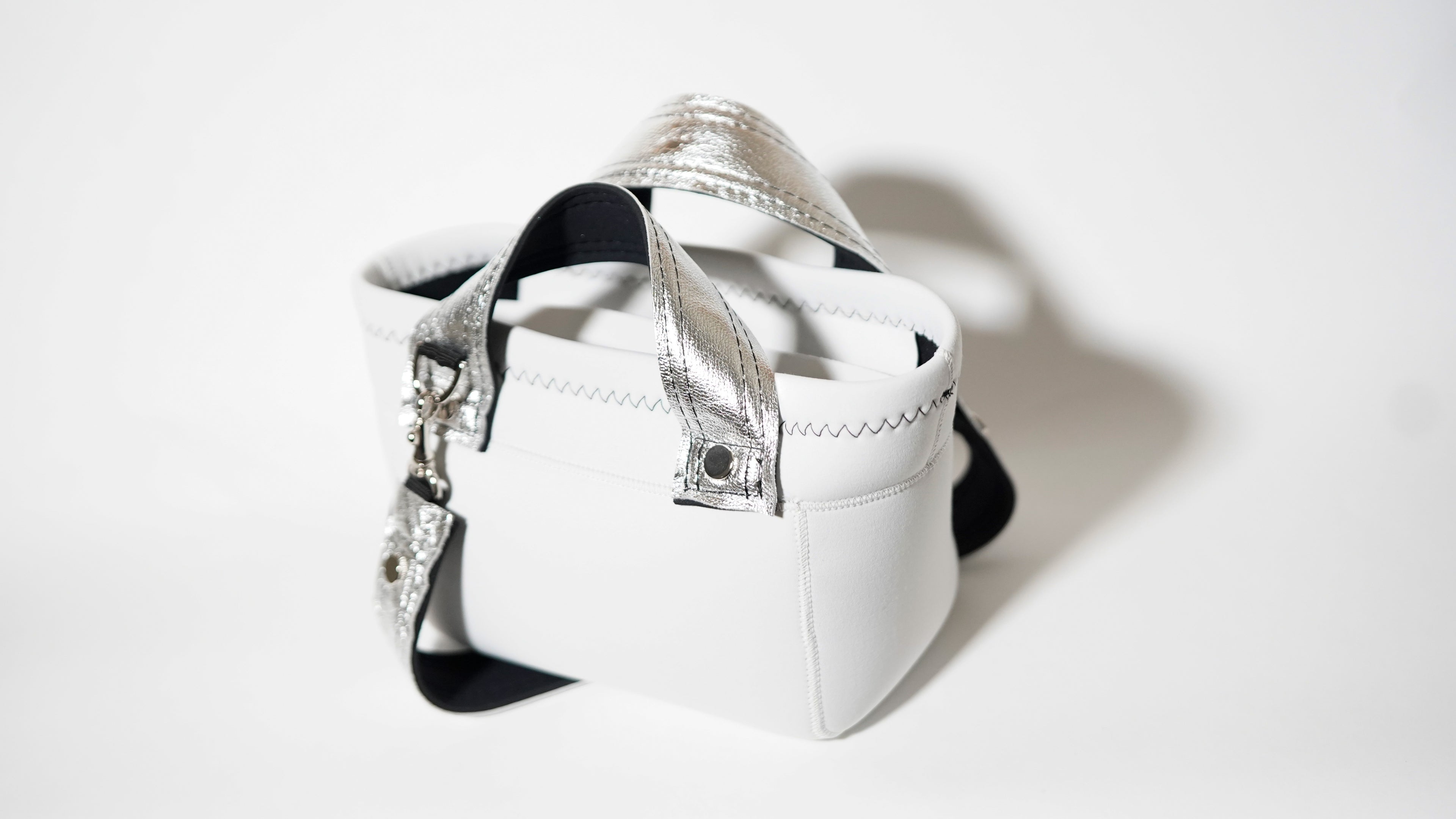 Silver Leather mix Minitotebag